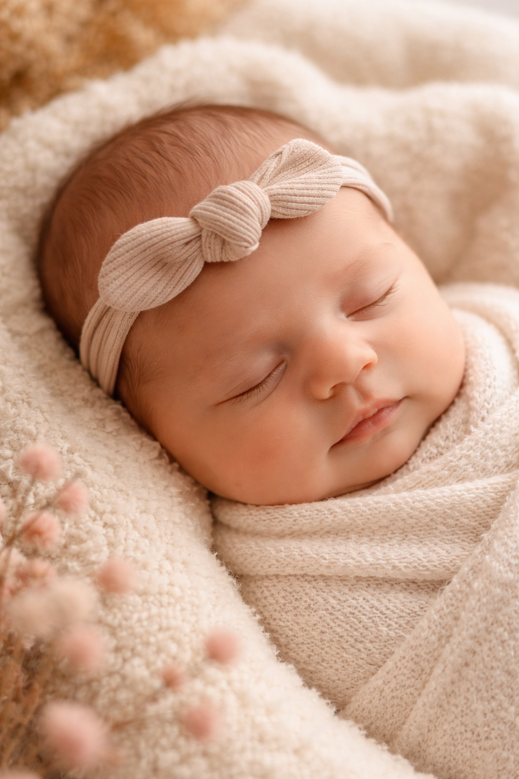 Newborn čelenka Beige