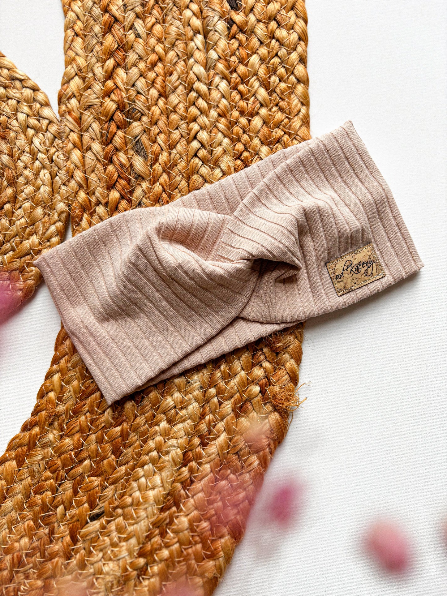 Žebrovaná čelenka Beige