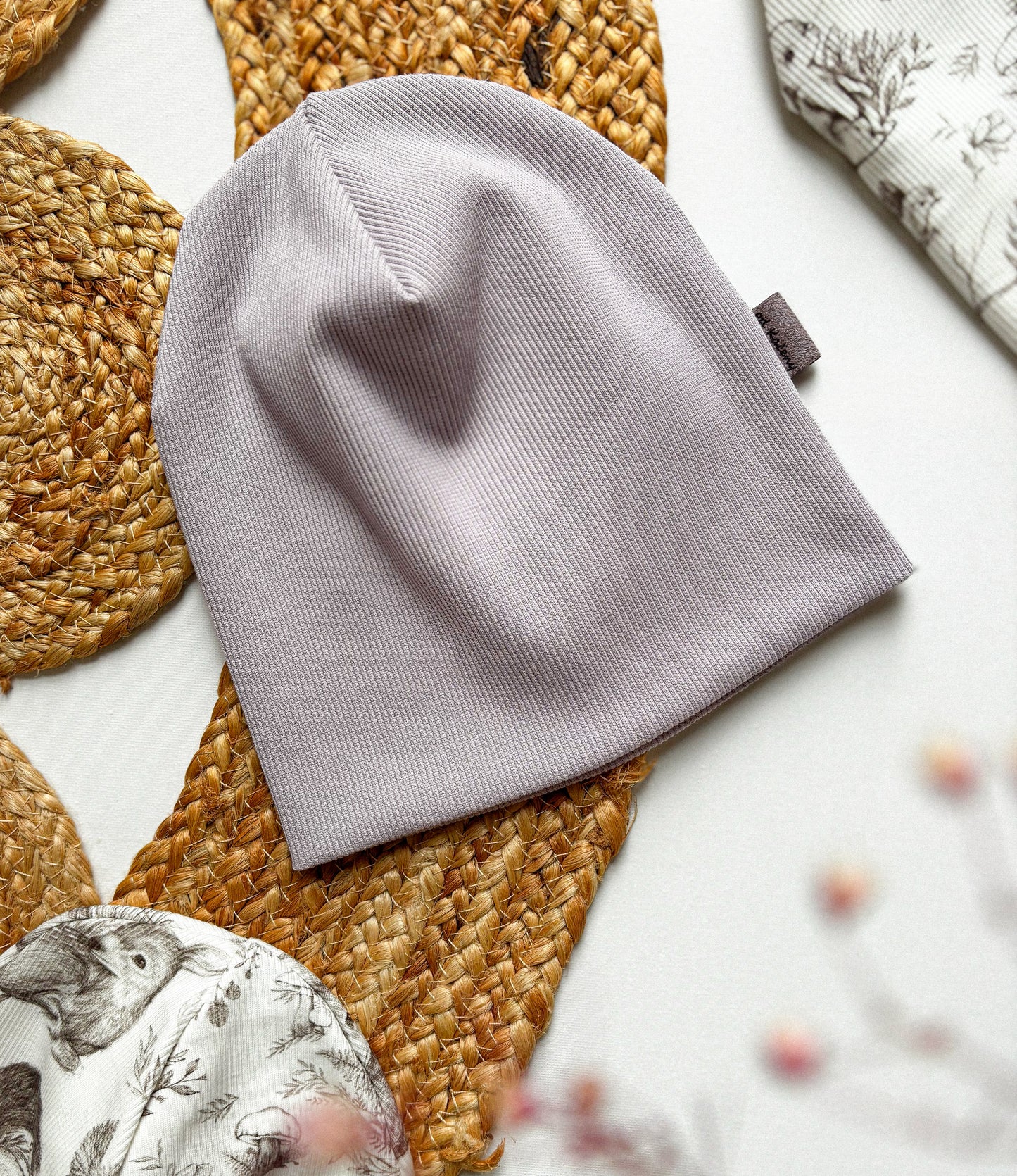 Žebrovaná čepice Lila