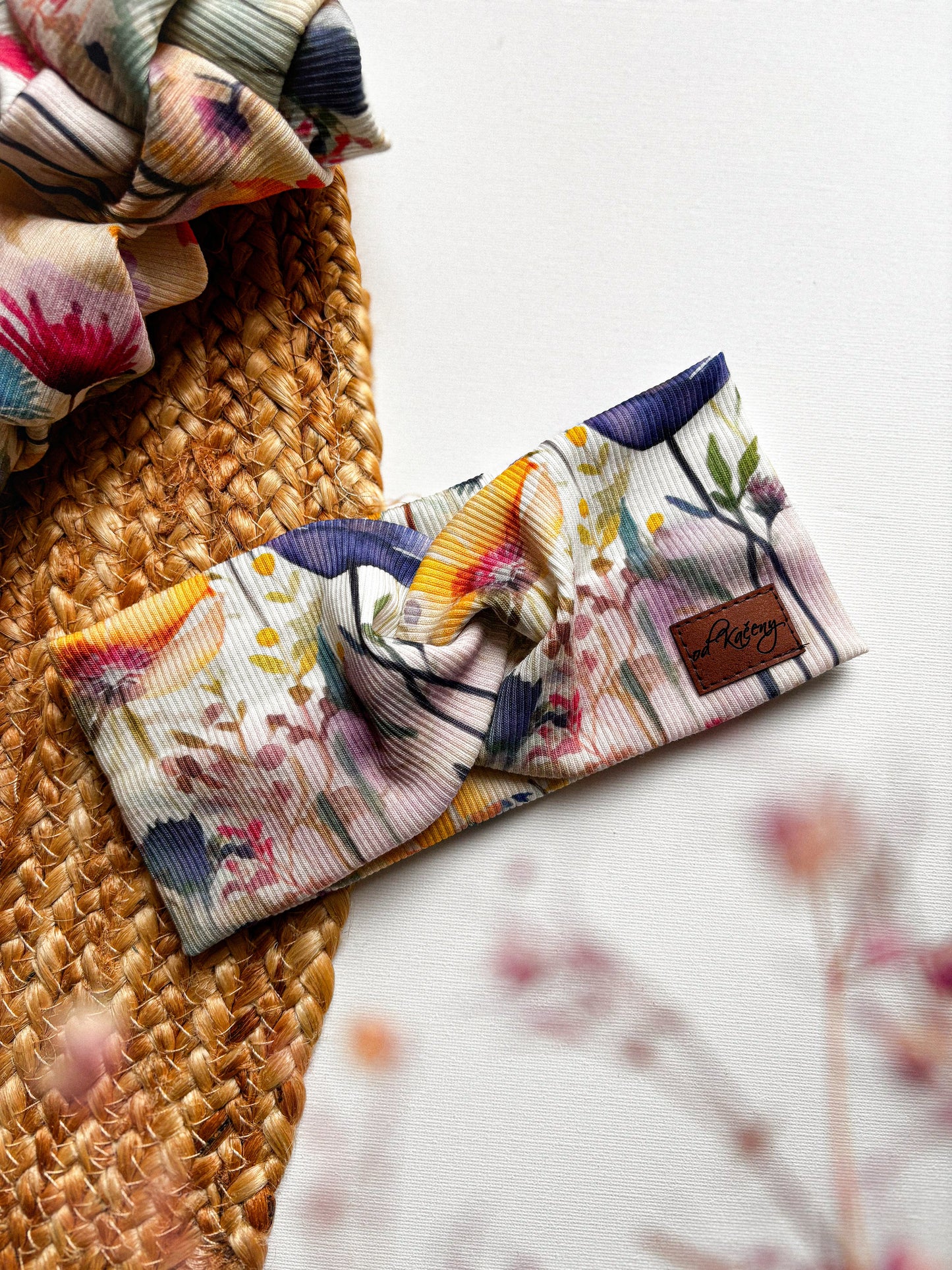 Žebrovaná čelenka Flowers