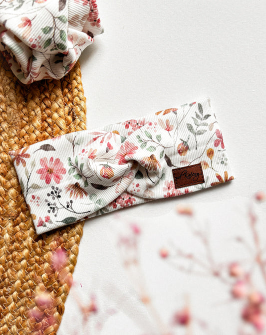 Žebrovaná čelenka Spring Flowers