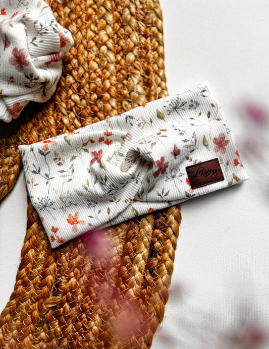 Žebrovaná čelenka Flowers