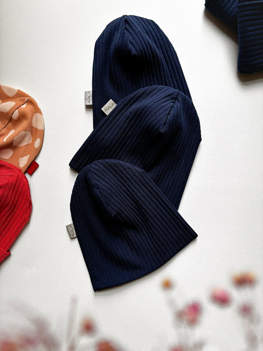 Žebrovaná čepice Navy