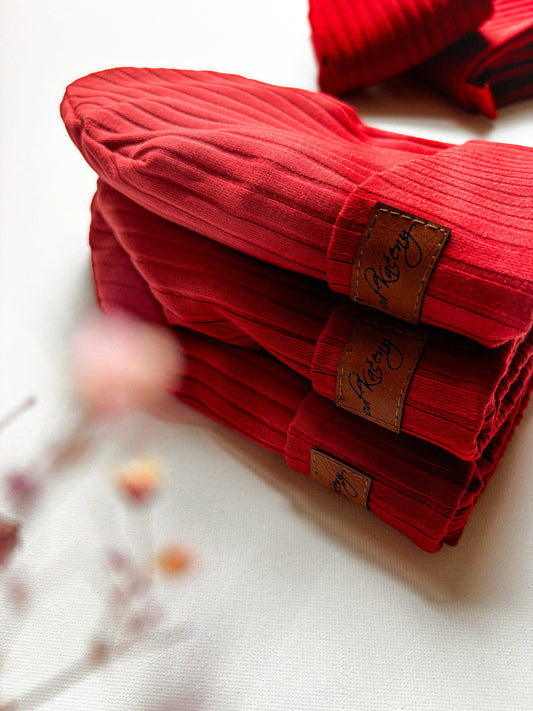 Žebrovaná čepice Bordo