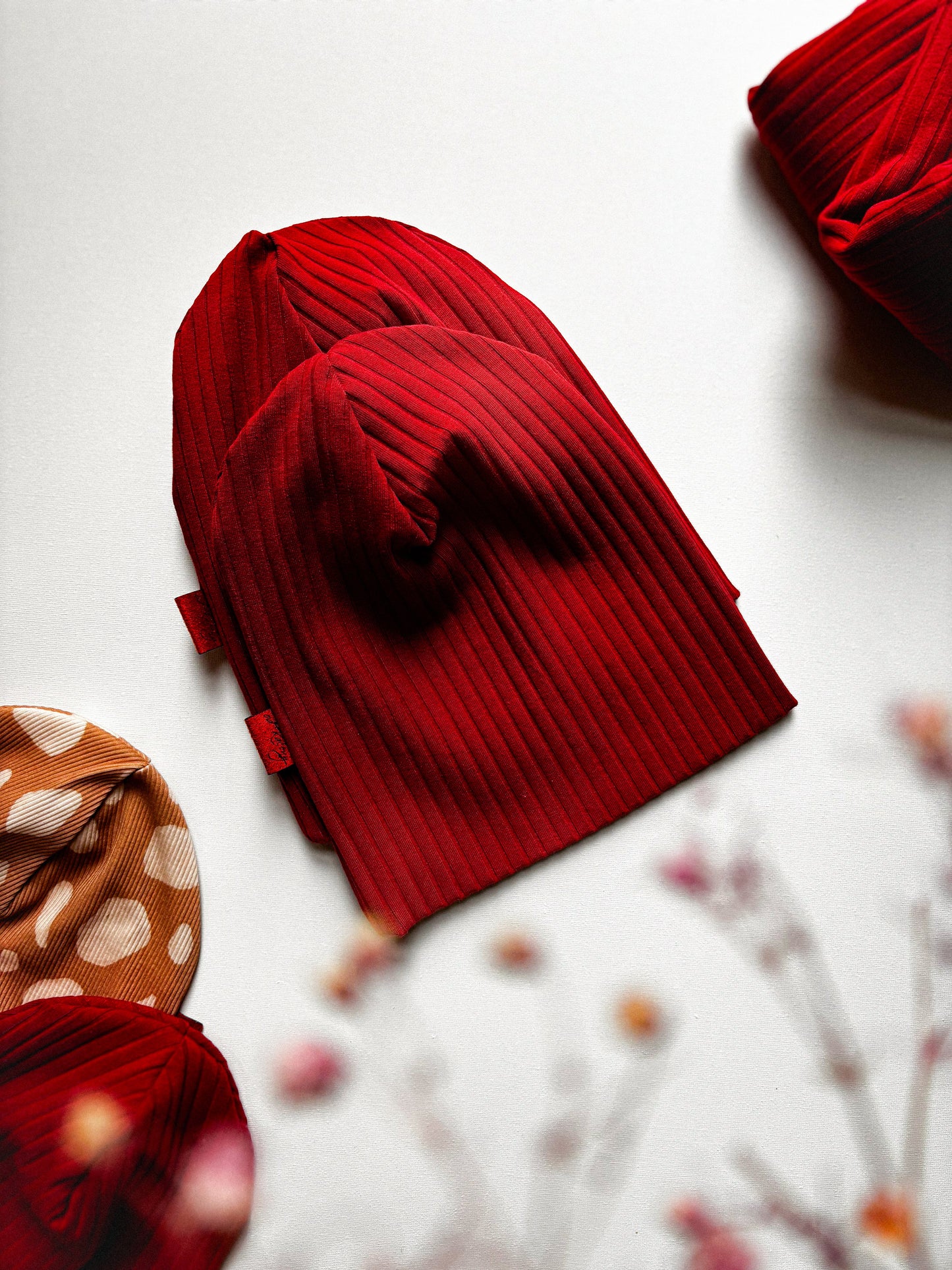 Žebrovaná čepice Bordo