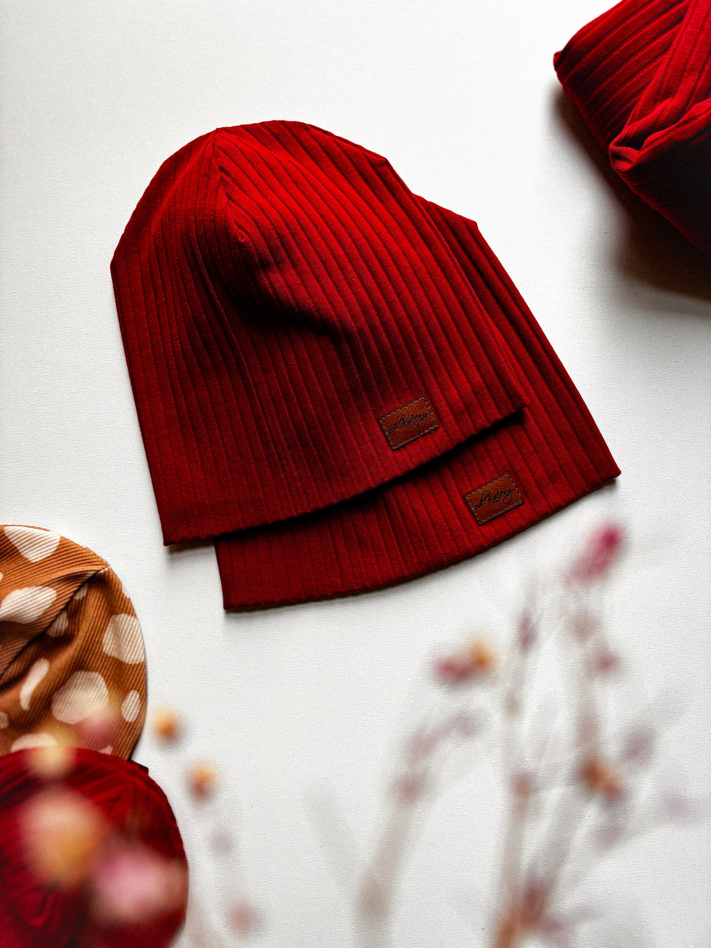 Žebrovaná čepice Bordo