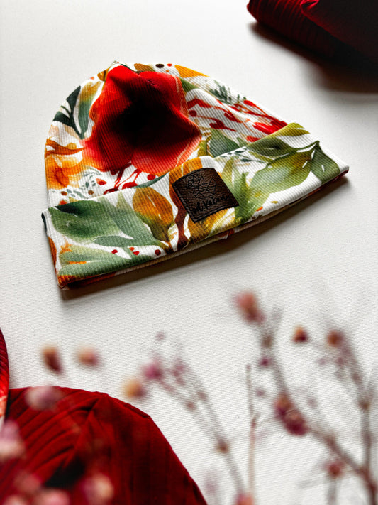 Žebrovaná čepice Summer Flowers