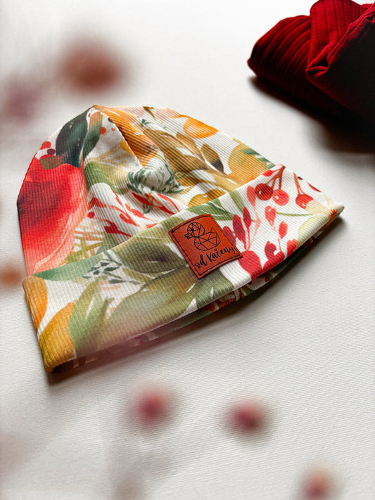 Žebrovaná čepice Summer Flowers