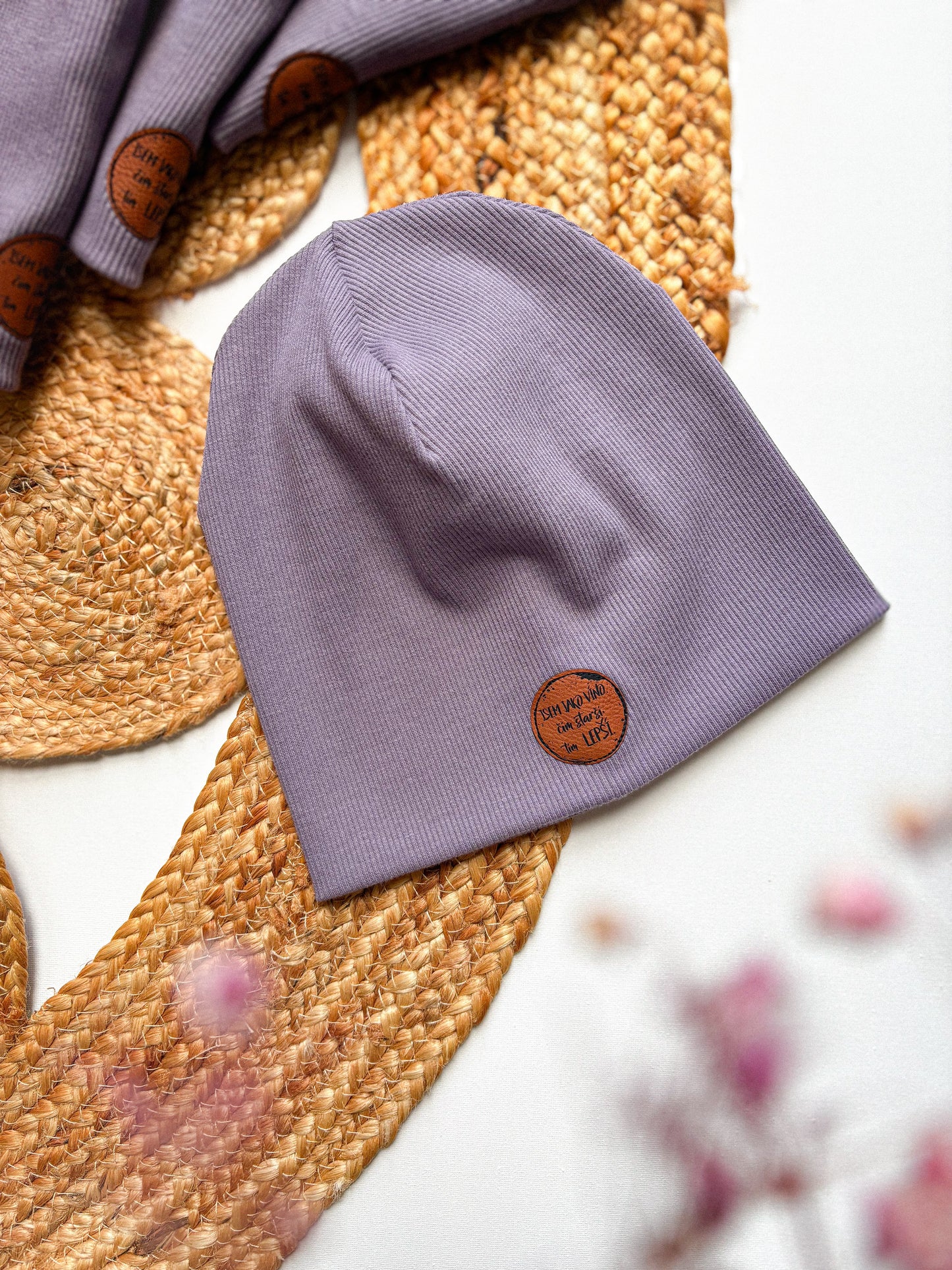 Žebrovaná čepice Purple Dámská